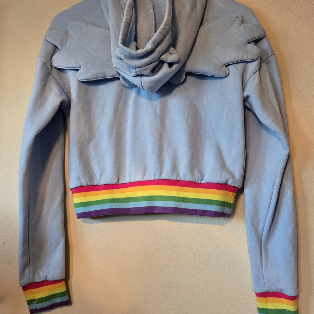 Hot Topic My Little Pony Rainbow Dash Cropped Hoodie Medium - Picture 5 of 7